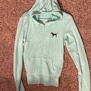 PINK Mint Green Zip-up Hoodie